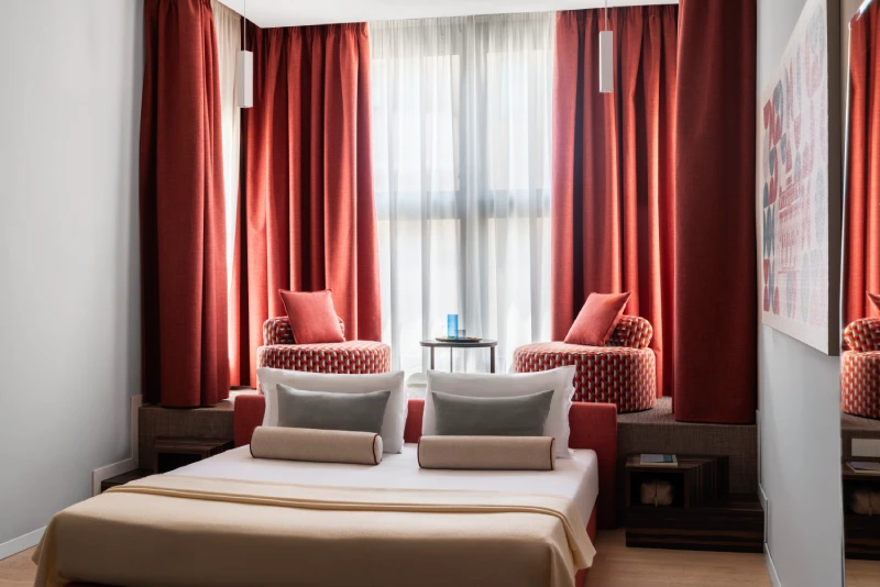 Deluxe room with double bed and armchairs by the window - Parioli Cube Hotel, BZAR hotels in Rome
