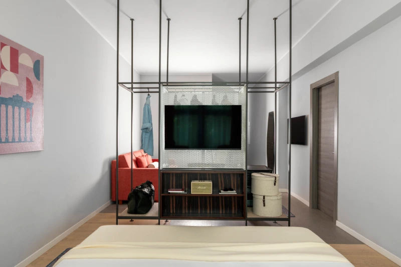 Junior Suite with bed, TV and open-frame wardrobe with storage - Parioli Cube Hotel, BZAR hotels in Rome