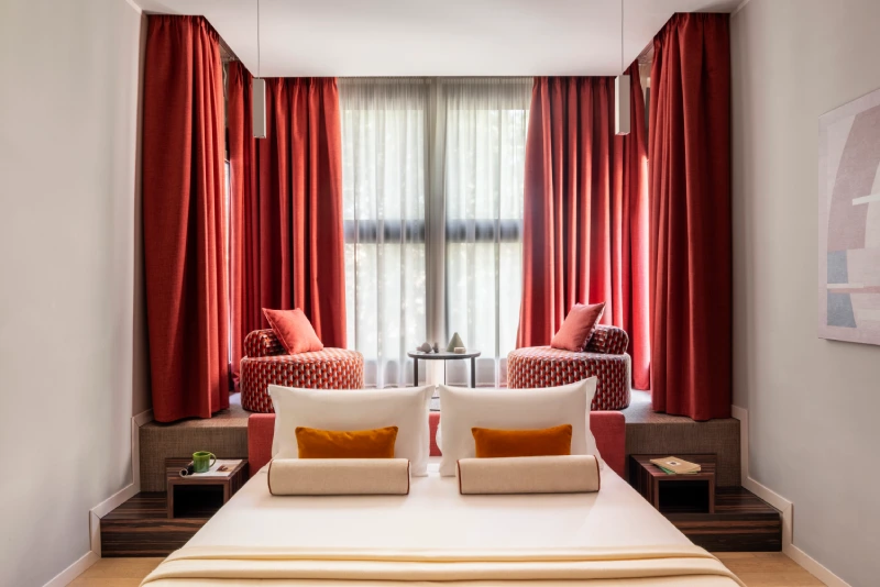 Triple room with double bed, armchairs and large window - Parioli Cube Hotel, BZAR hotels in Rome